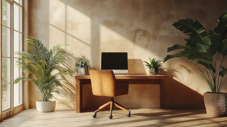 A minimalist and serene workspace